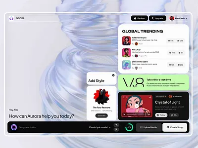 UI kit designed for modern web and mobile applications agent ai animation bento chart chatgpt credit dashboard dataviz design generation llm mcp modern motion graphics platform startup statistic tech ui