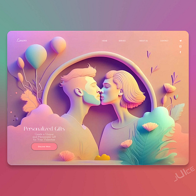 Valentine's Day landing page. concept day design figma illustration interface ui uidesign ux valentines