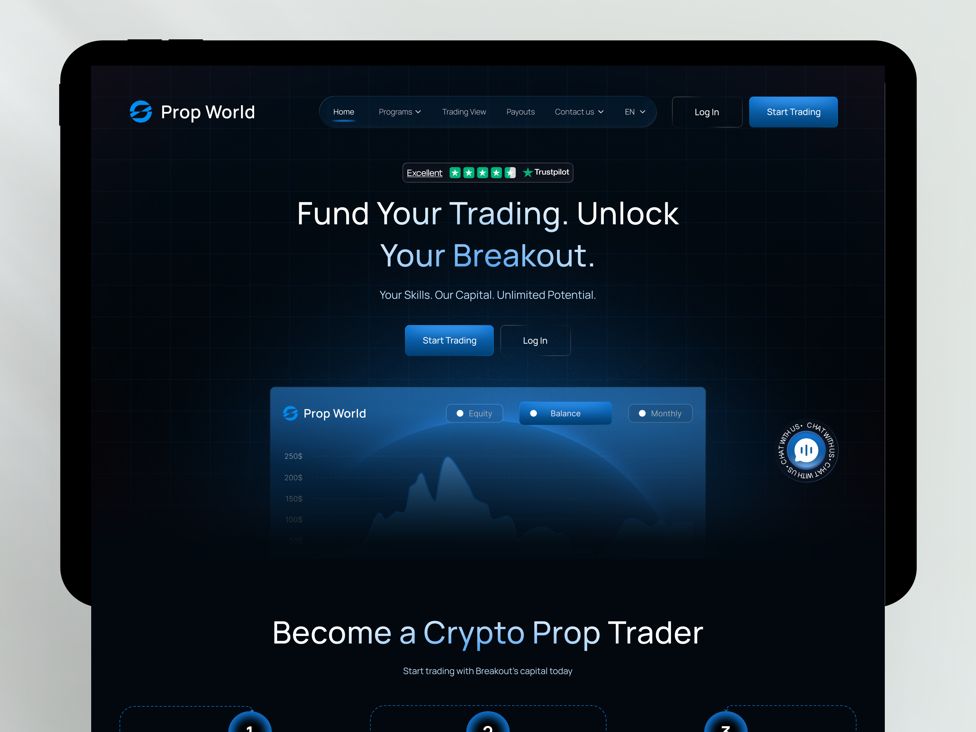 Prop Firm Landing Page Concept best prop firm crypto prop firm crypto trading fintech website forex broker firm forex trading funding firm future prop firm landing page prop firm landing page prop firm ui prop trading prop trading website trade2earn trader trading platform trading website ui uiux web design web3
