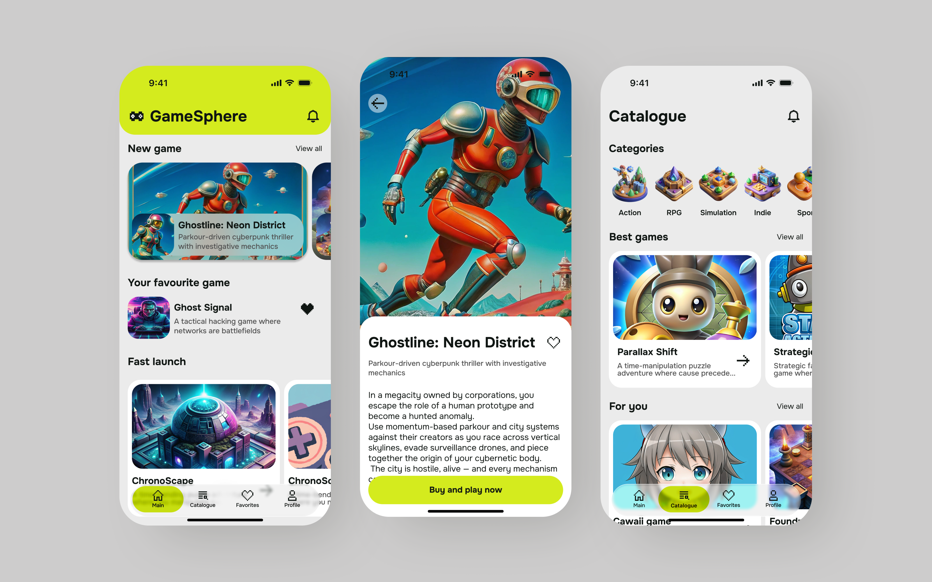 GameSphere store UI design concept game graphic design ios mobile mobile app design ui