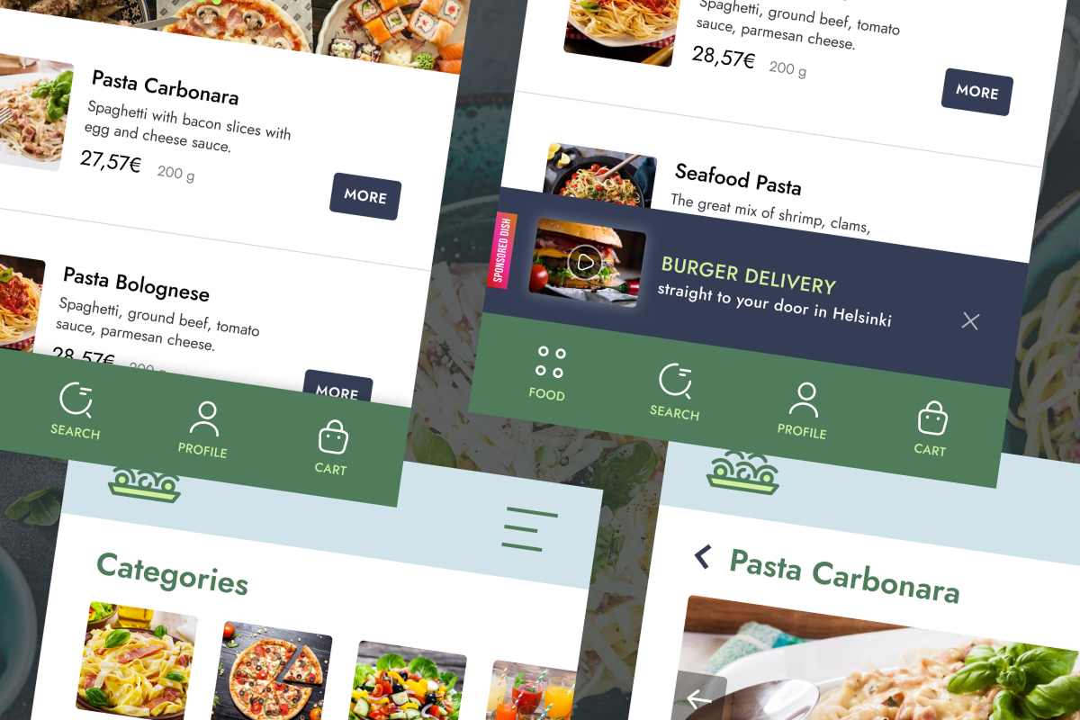 Pasta Italiana android app design concept delicious delivery figma flat design food graphic design ios italy mobile mobile app pasta pizza ui ux ux design webdesign