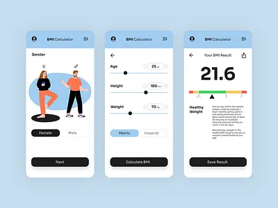 BMI Calculator bmicalculator calculator challenge dailyui design illustration mockup ui uiux