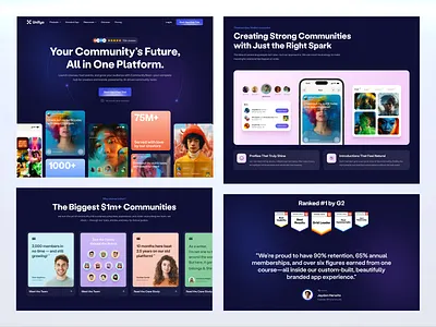 Community Platform Website community platform interface product saas services startup ui ux web