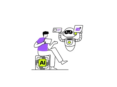 AI Artificial Intelligence Animation ai human ai technology animation branding design devices futuristic robot graphic design human robot illustration morph robotics ui vector