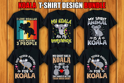 Koala T-shirt Design Bundle retro vintage