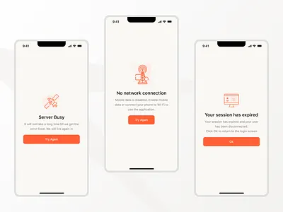 Empty, Error & Session States – Mobile UX appdesign cleanui design emptystates errorstates flat mobileui productdesign systemdesign ui uidesign ux uxdesign