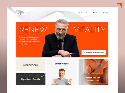 Men’s Health Landing Page — Testosterone Therapy & Vitality Rene conversion ui figma health health tech healthcare hero section landing page medical website mens health modern ui trt ui ux vitality