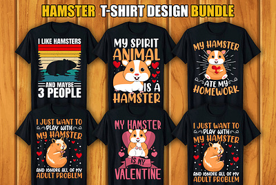 Hamster T-shirt Design Bundle retro vintage