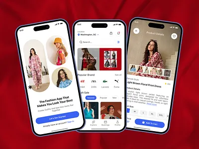 Modern Fashion App UI & Application Development 🚀 application development clean ui fast performance mobile app responsive design ui design ux design web app design