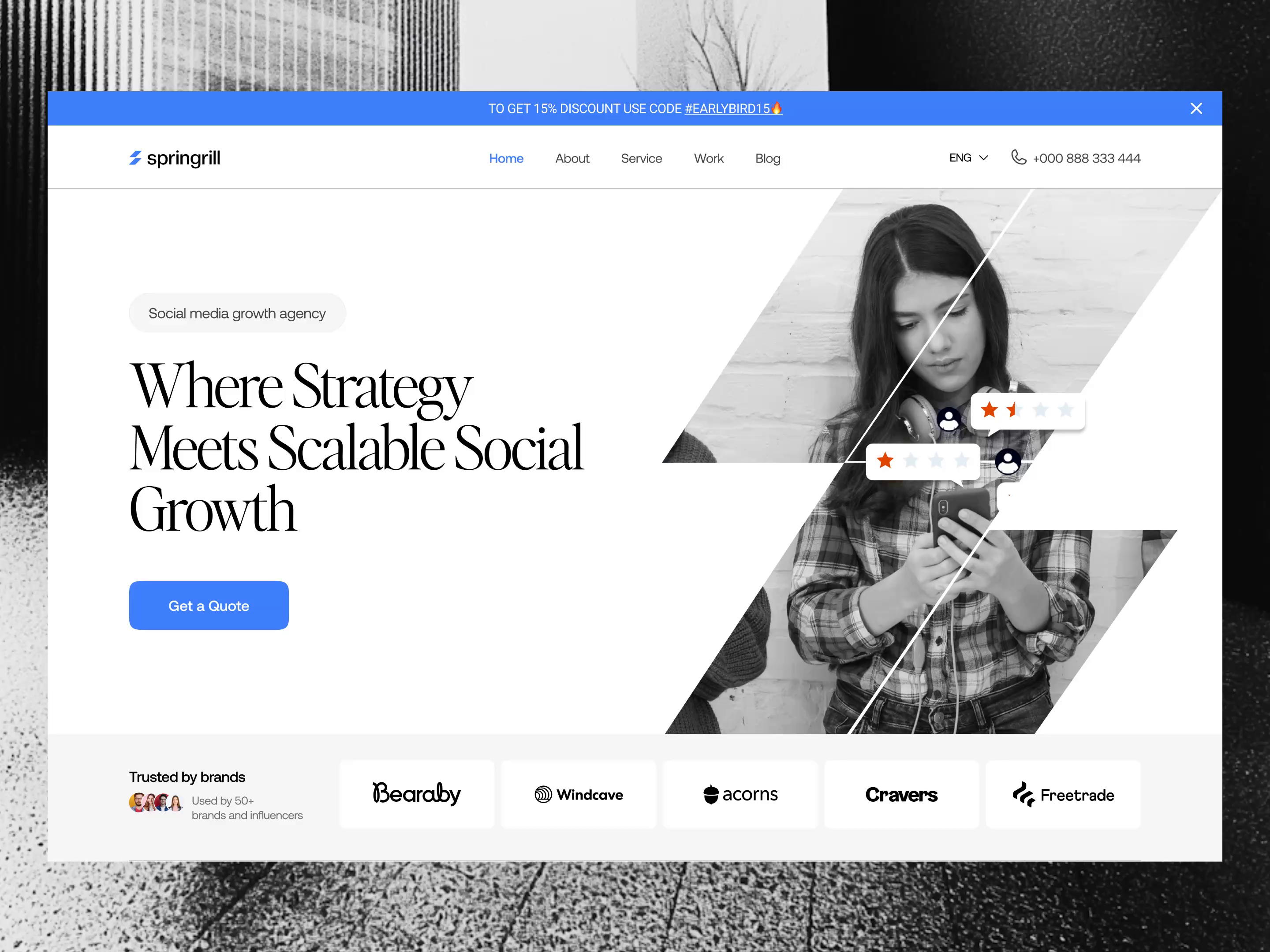 Springrill Landing Page Hero Exploration