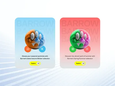 Barrow UI cards barrow colorful ui concept concept design fashion fashion ui interface design modern modern ui playful summer ui ui cards user interface winter
