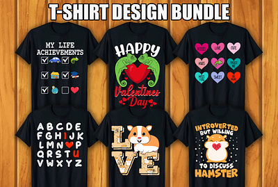 Valentine T-shirt Design Bundle retro vintage