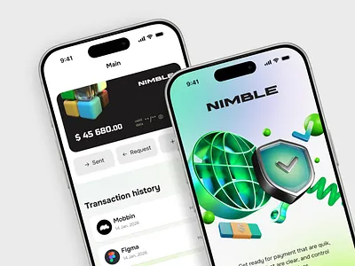 Finance Management App Nimble app graphic design product design ui uiux ux