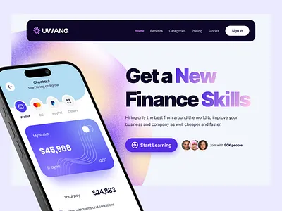 Finance SAAS Landing Page branding landaing page logo mobile mobile uiux ui uiux uiux design web zeepalm