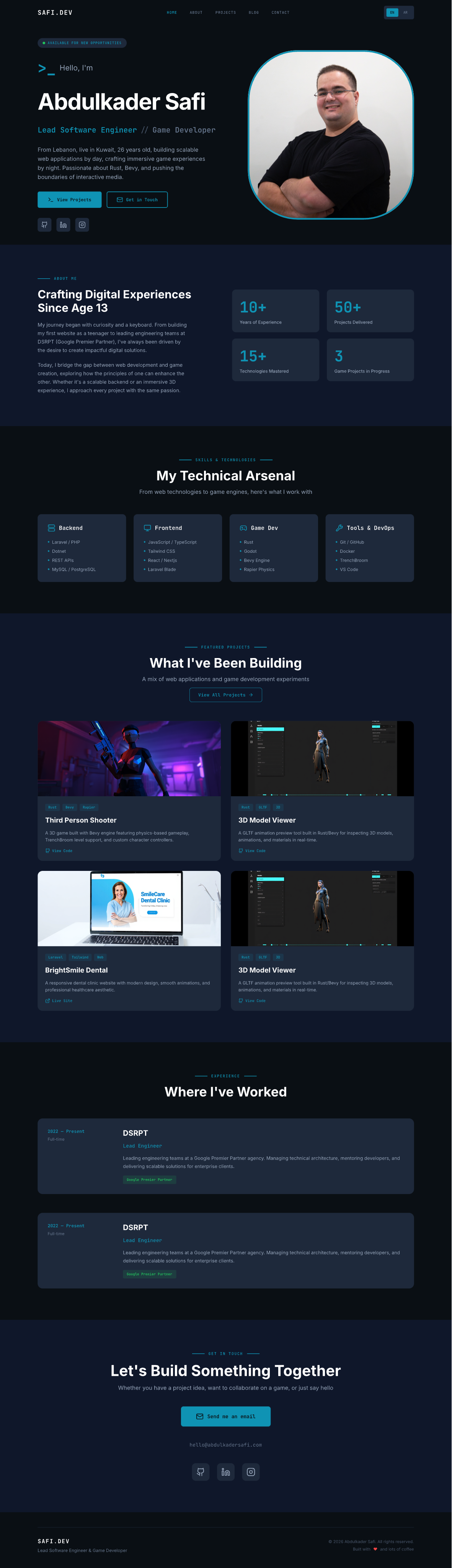 Personal Portfolio branding ui
