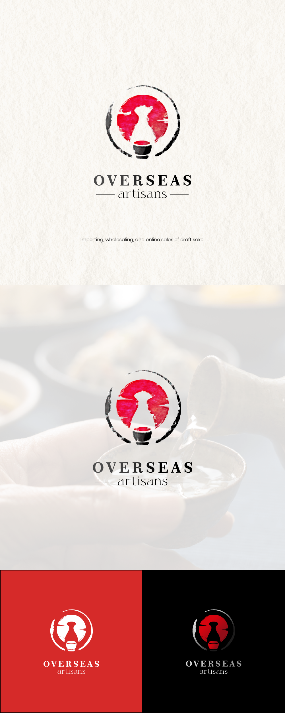 Overseas Artisans — Craft Across Borders alcoholbrand artisan beverage brandidentity branding brushstroke concept craft cultural identitydesign japan japanese logo logodesign minimal modernlogo packaging premium sake traditional