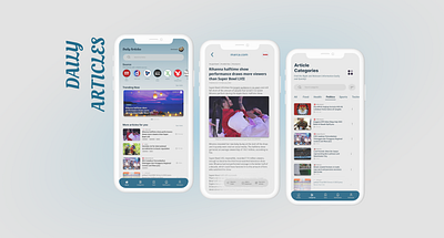 Daily Articles - Mobile Application apps articles figma interfaces mobile news ui ux