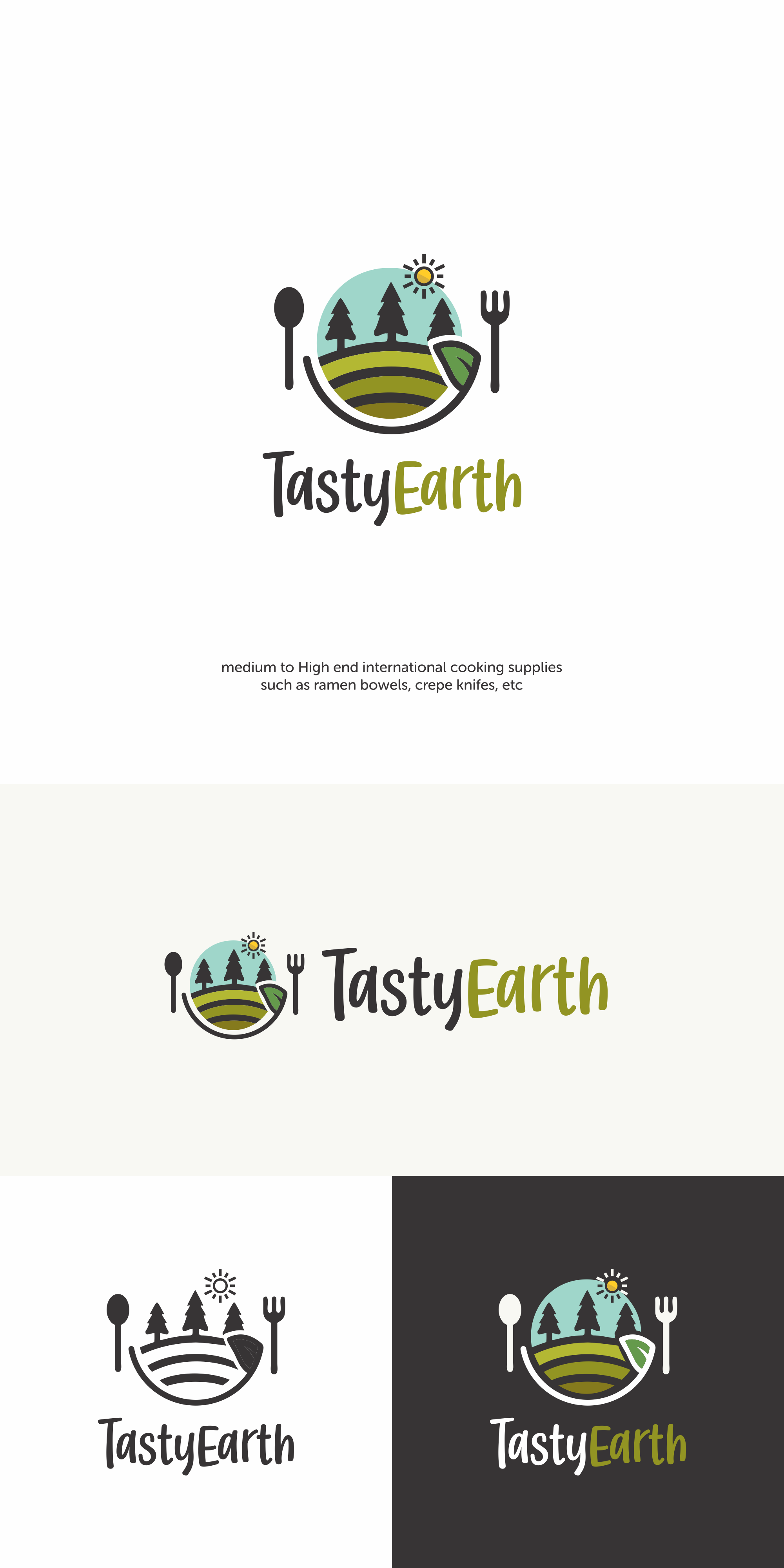 TastyEarth — From Nature to the Table brandidentity branding colorful concept cooking culinary eco food identitydesign kitchen logo logodesign logomark minimal modernlogo nature organic restaurant sustainable vector