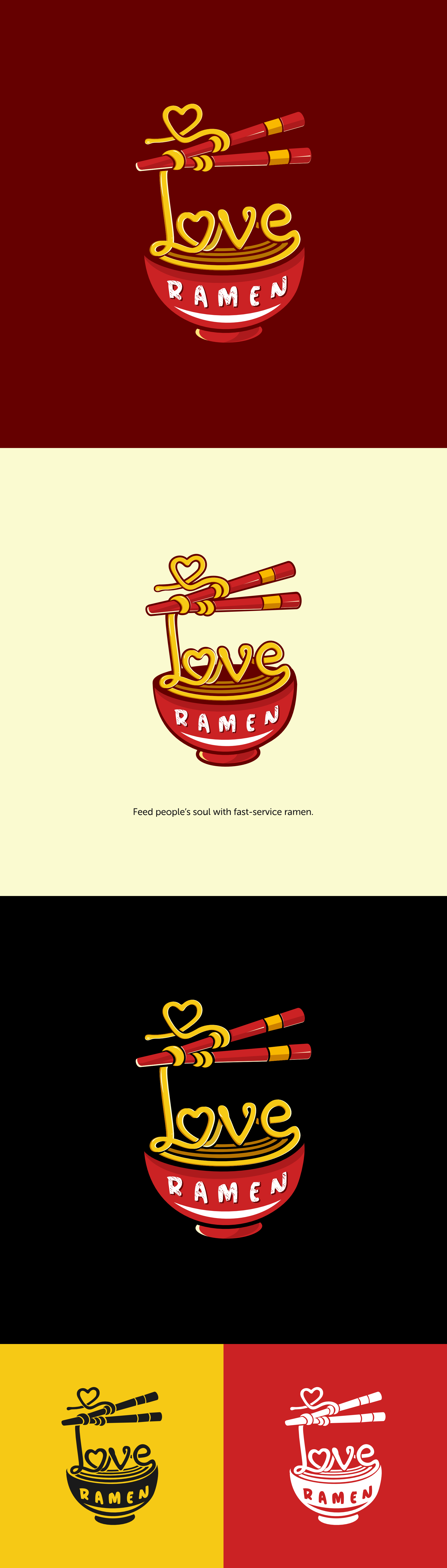 Love Ramen — A Bowl Full of Happiness brandidentity branding colorful concept fastfood foodlogo identitydesign illustration japanesefood logo logodesign logomark minimal modernlogo noodle playful ramen restaurant streetfood vector