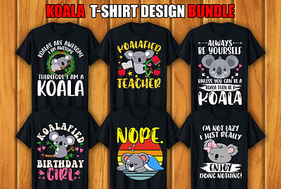 Koala T-shirt Design Bundle retro vintage