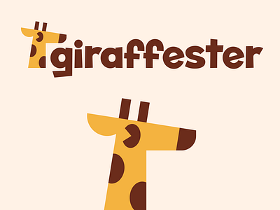 Giraffester logo animal branding design giraffe logo typography vector zoo