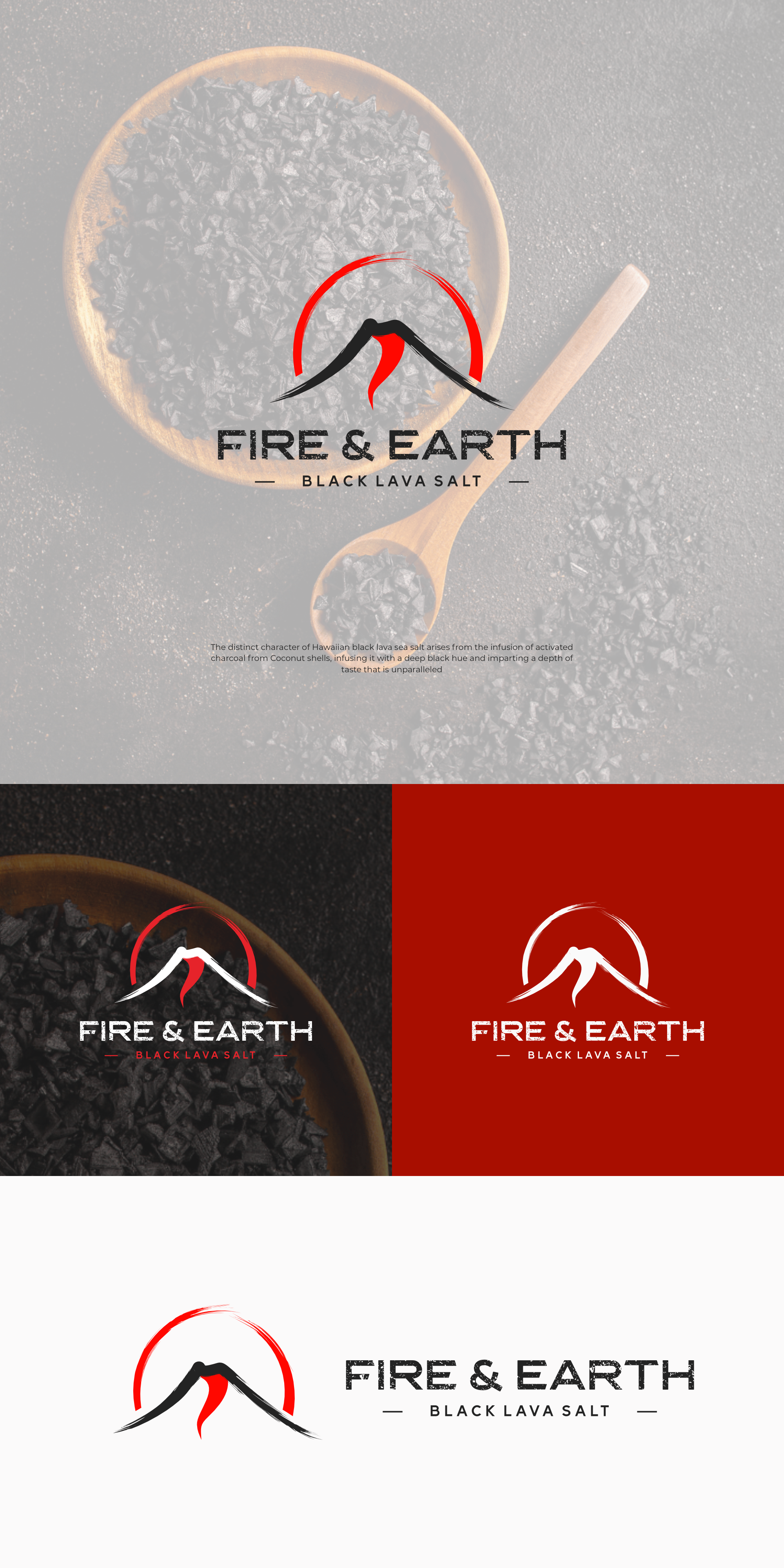 Fire & Earth brandidentity branding concept culinary foodbrand gourmet identitydesign lavalogo logo logodesign logomark minimal modernlogo natural organic packaging premium salt vector volcanic