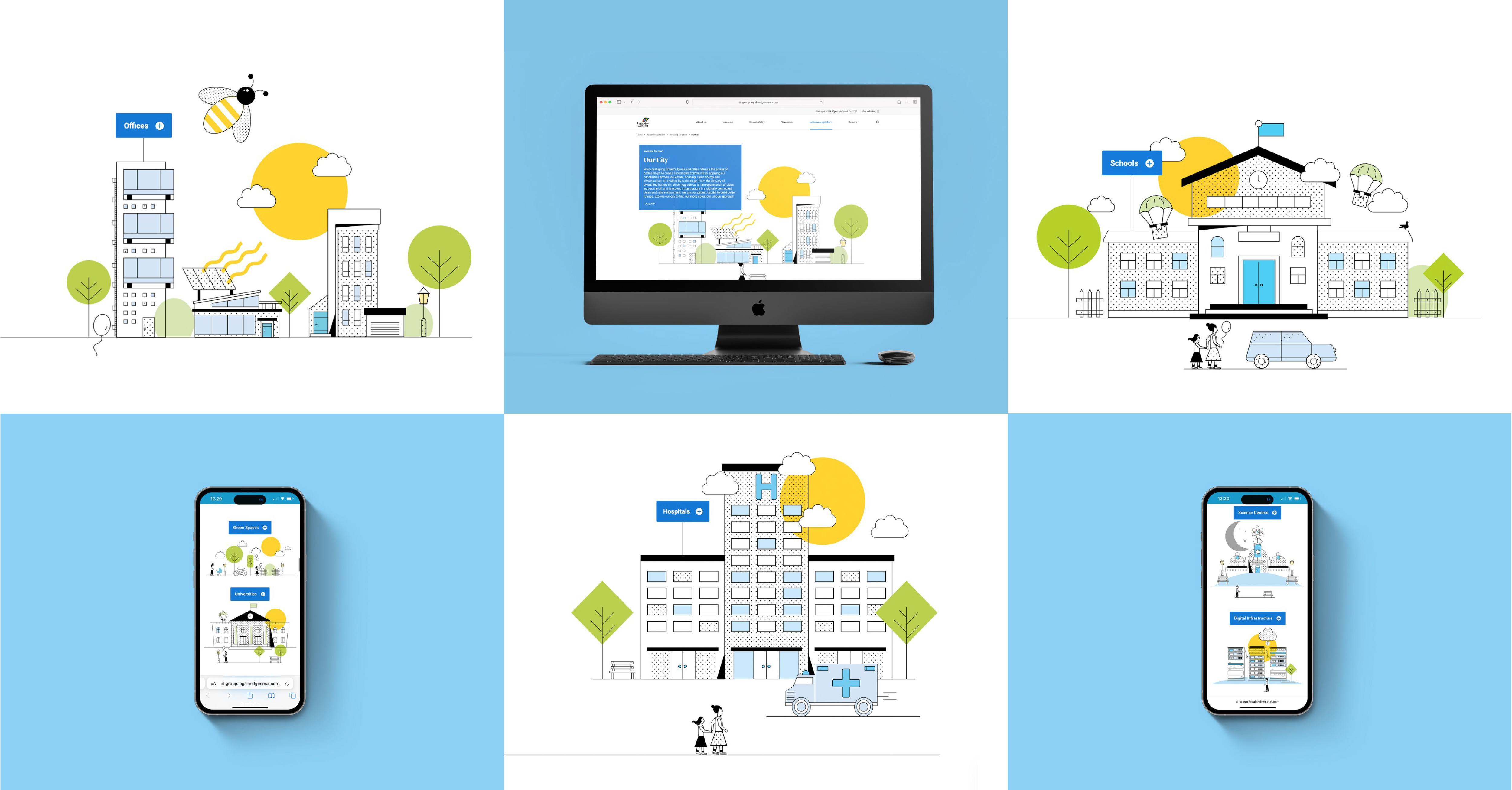 Legal and General Infographics digital infographics linework