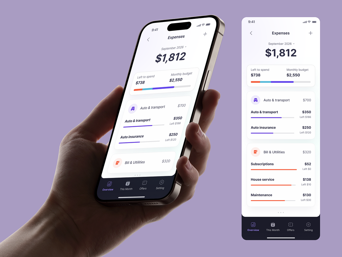 Finance App UI – Expense Tracking & Credit Insights Image 0