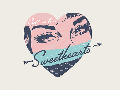 Sweethearts adobe adobe illustrator adobe photoshop badge collage design eyes graphic design halftone heart illustration illustrator pattern retro valentines vector vintage