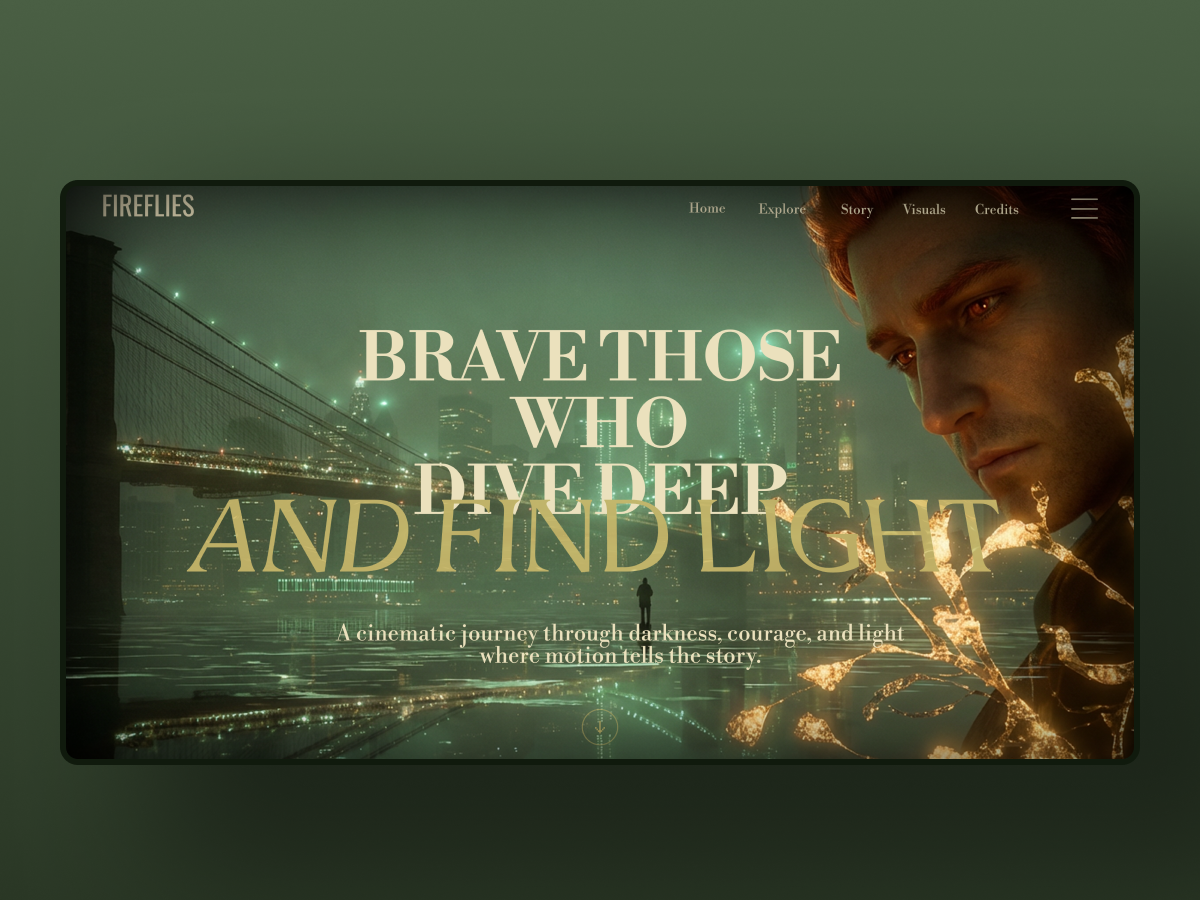 Fireflies Brand in 3D 3d 3d design animation app design branding homepage spline ui ui design