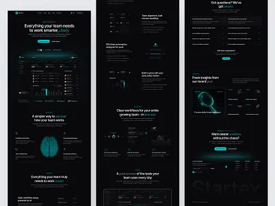 AI Team Management Automation Website Design ai automation landing page design team management team manager ui design uiux web web design web ui website website design workflow automation