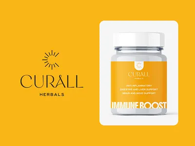 Curall Herbals - Supplements Logo & Packaging Design #3 abstract anti inflammatory brand identity herbal herbal logo letter letter c letter c logo logo logo design modern sun logo sunny logo supplement label supplement logo supplement packaging supplements