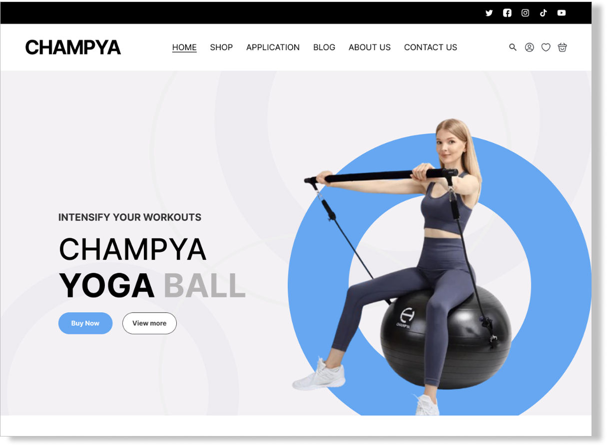 CHAMPYA- sport online shop creativity figma graphic design modern ui ux