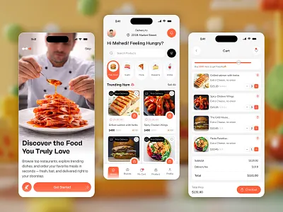 Food Delivery Mobile App UI/UX Design delivery app design food app food app behance food app design food app dribbble food app ui food delivery app