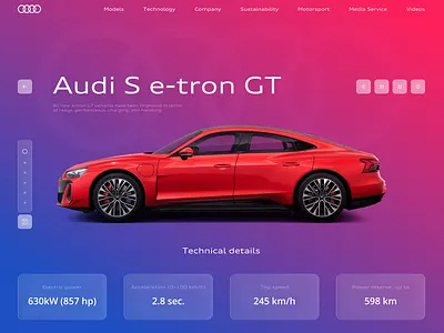 Audi S e-tron GT graphic design interface ui web