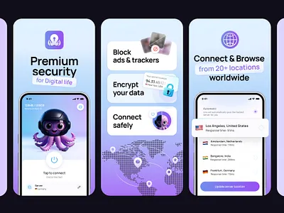 VPN Mobile App | Store Screenshots & Banner Design app store design app store screenshot banners ios app ios design mobile app mobile app design mobile design premium app vpn app vpn mobile app