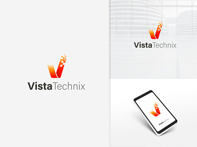 VistaTechnix - Brand Letter V Logo abstract app app logo branding company creative design graphic design identity illustration letter logo modern professional software studio technology ui v logo