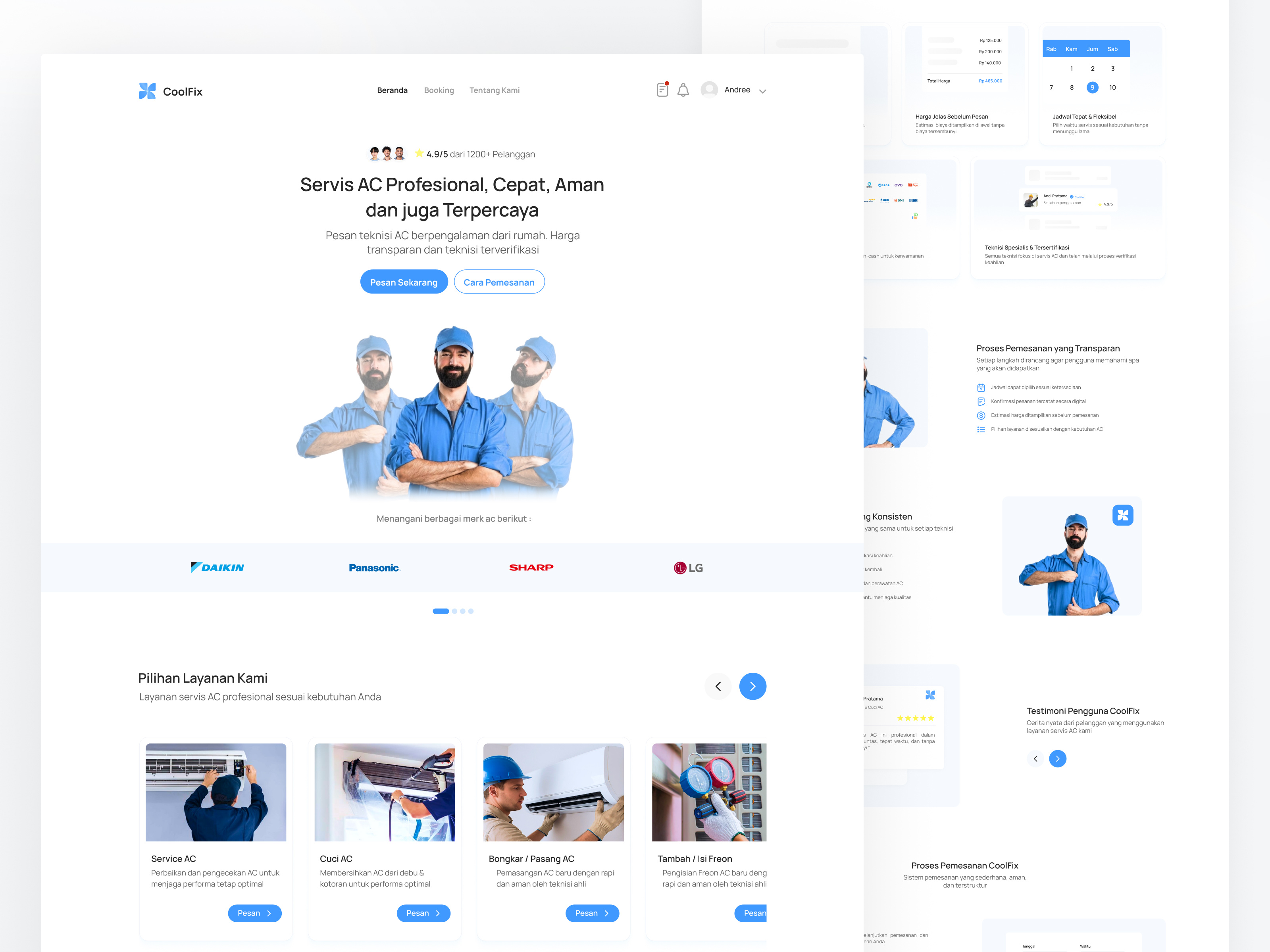 CoolFix — Professional AC Service Web Design ac service booking platform clean clean design hero section home service landing page service website ui ui design ux web design website design