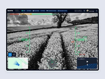 Drone Control Dashboard agro ai camera chat control dashboard data heavy design drone heat map minimalistic operator pov tablet tech uiux usability
