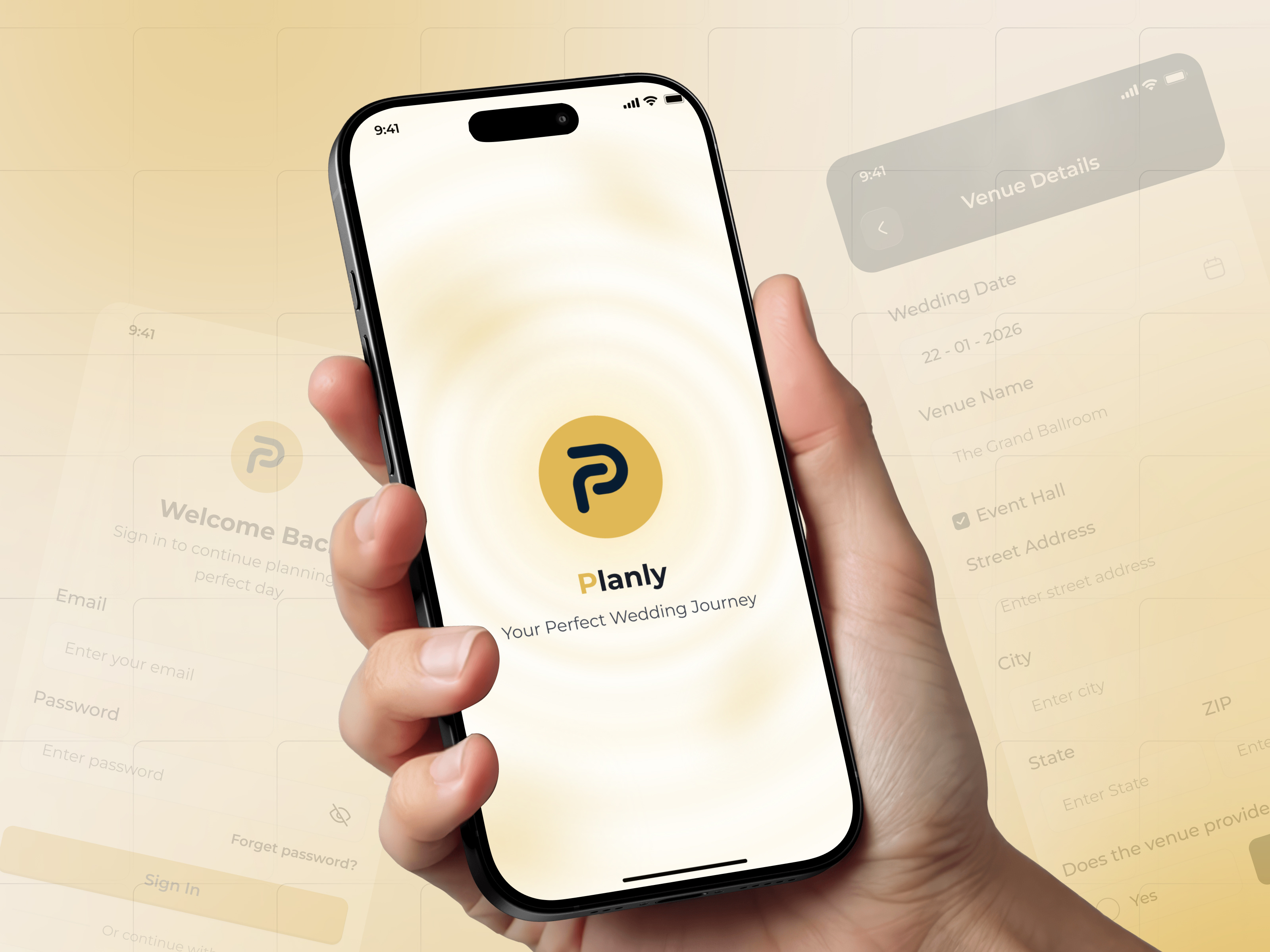 Wedding Planning Onboarding App UI Design 3d animation app design app designe app ui app ui design branding graphic design logo motion graphics ui ui ux wedding planning app
