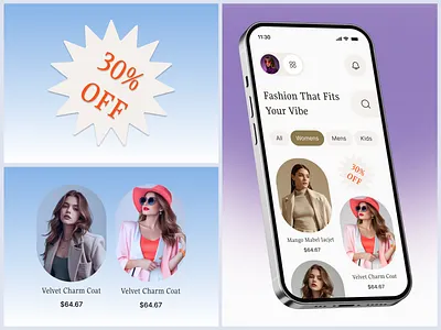 Fashion Mobile App app ecommerce ecommerce app ecommerce ui fashion fashion app fashion mobile fashion store fashion template ios mobile mobile app design mobile app ui outfit product shopping app