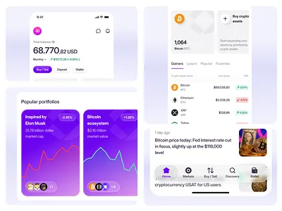 Simplified Cryptocurrency Experience for Kuantist Users app cards crypto design finance fintech ios26 liquid glass list ui ux wallet