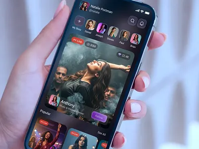 Social Media Mobile App application ui chat facebook instagram media message mobile mobile app mobile design music app record video social social media social media mobile app ui ux video app