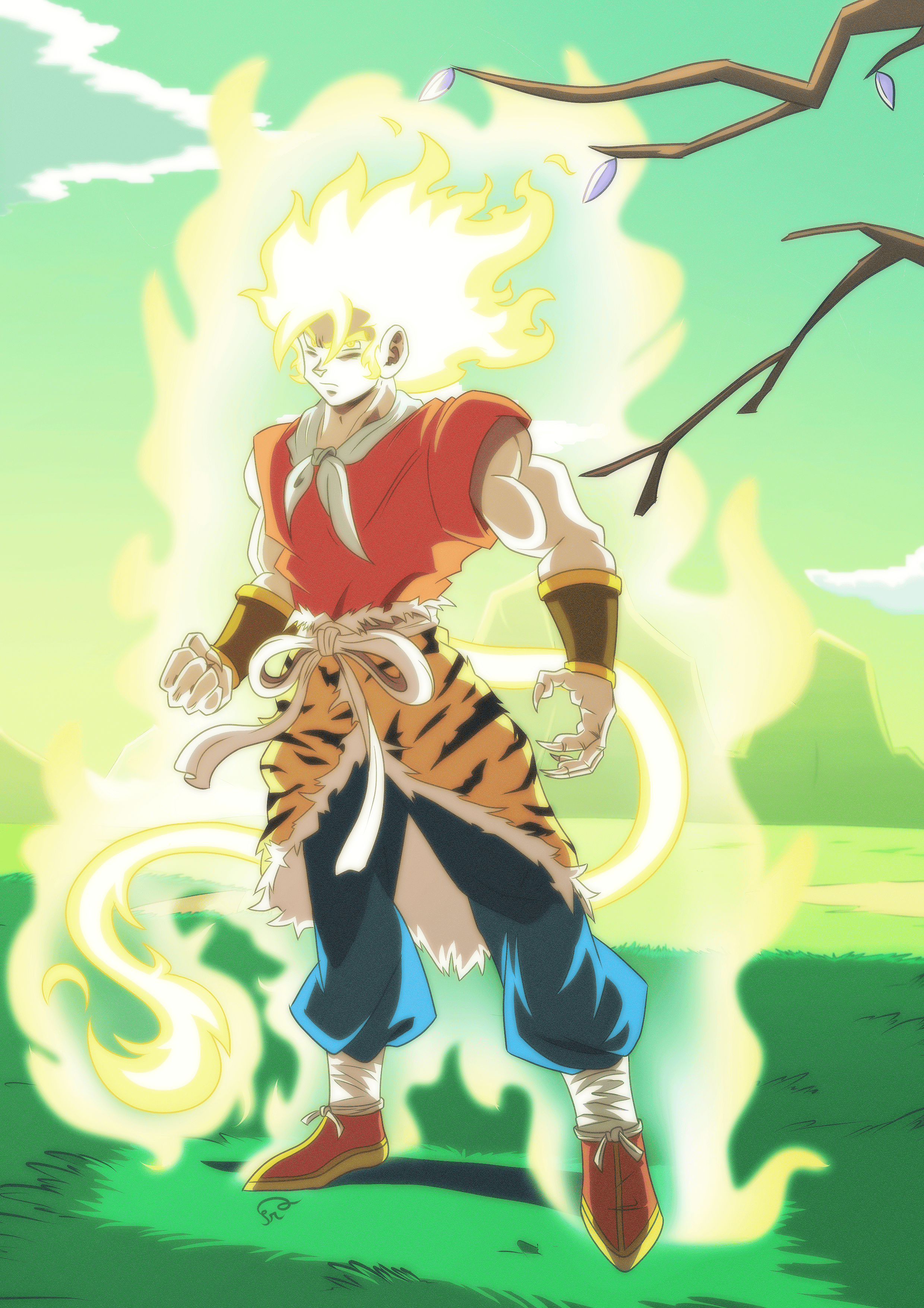 Sun Wukong-inspired Super Saiyan | Tribute to Akira Toriyama 2d akira toriyama anime cel shading clip studio paint digital art dragon ball illustration manga super saiyan