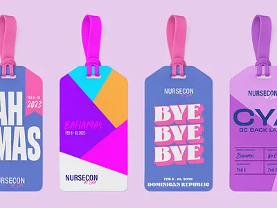Luggage tags for Nursecon brand guidelines branding cruise ship design graphic design illustration logo logo design luggage tag nursecon
