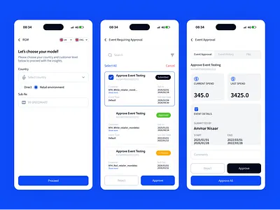 Retail Event management mobile application dashboard design mobile application modern designs retail ui