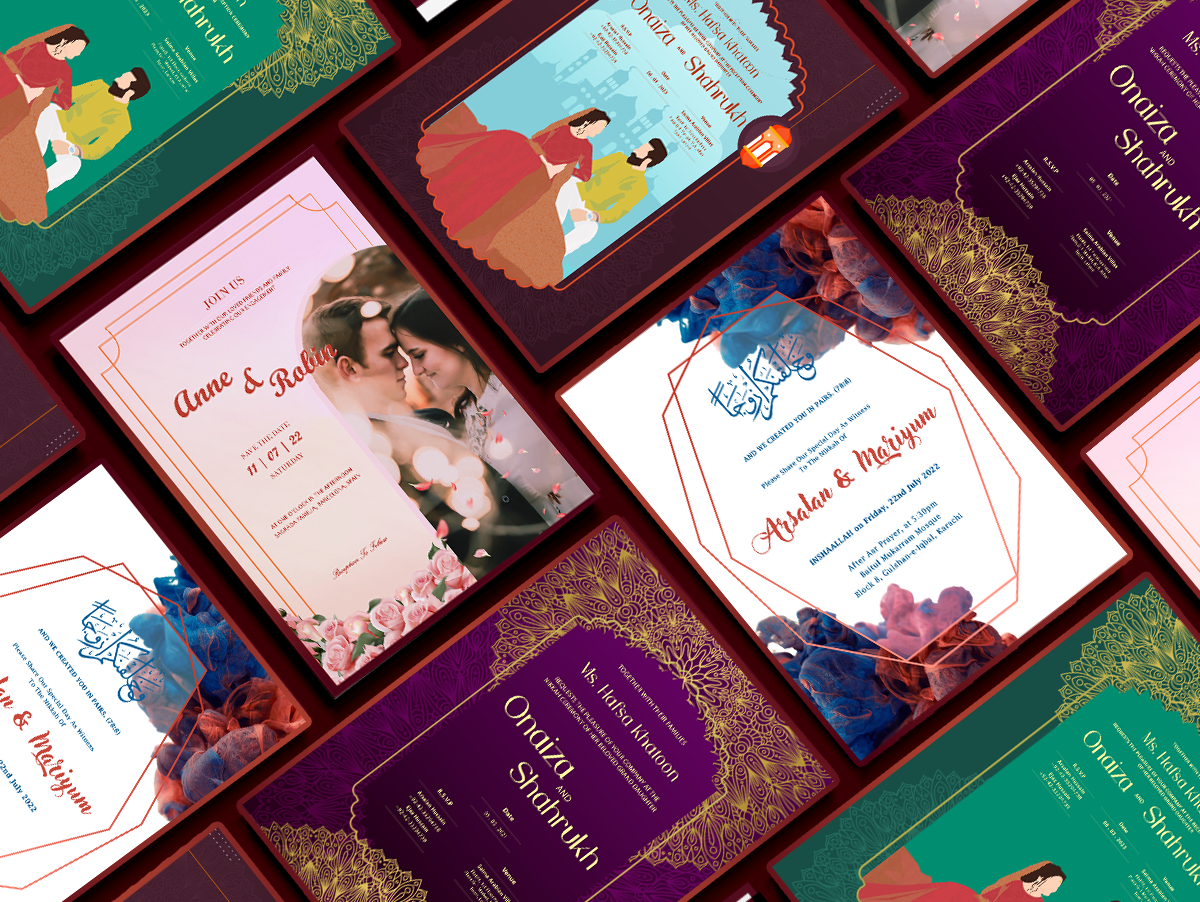 Wedding Invitation/Card Designs (Volume 01) by Adnan Khan on Dribbble