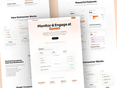 Modern Landing Page with Data Visualization ai automation dashboard design landing page marketing product design saas startup ui design ux design web design