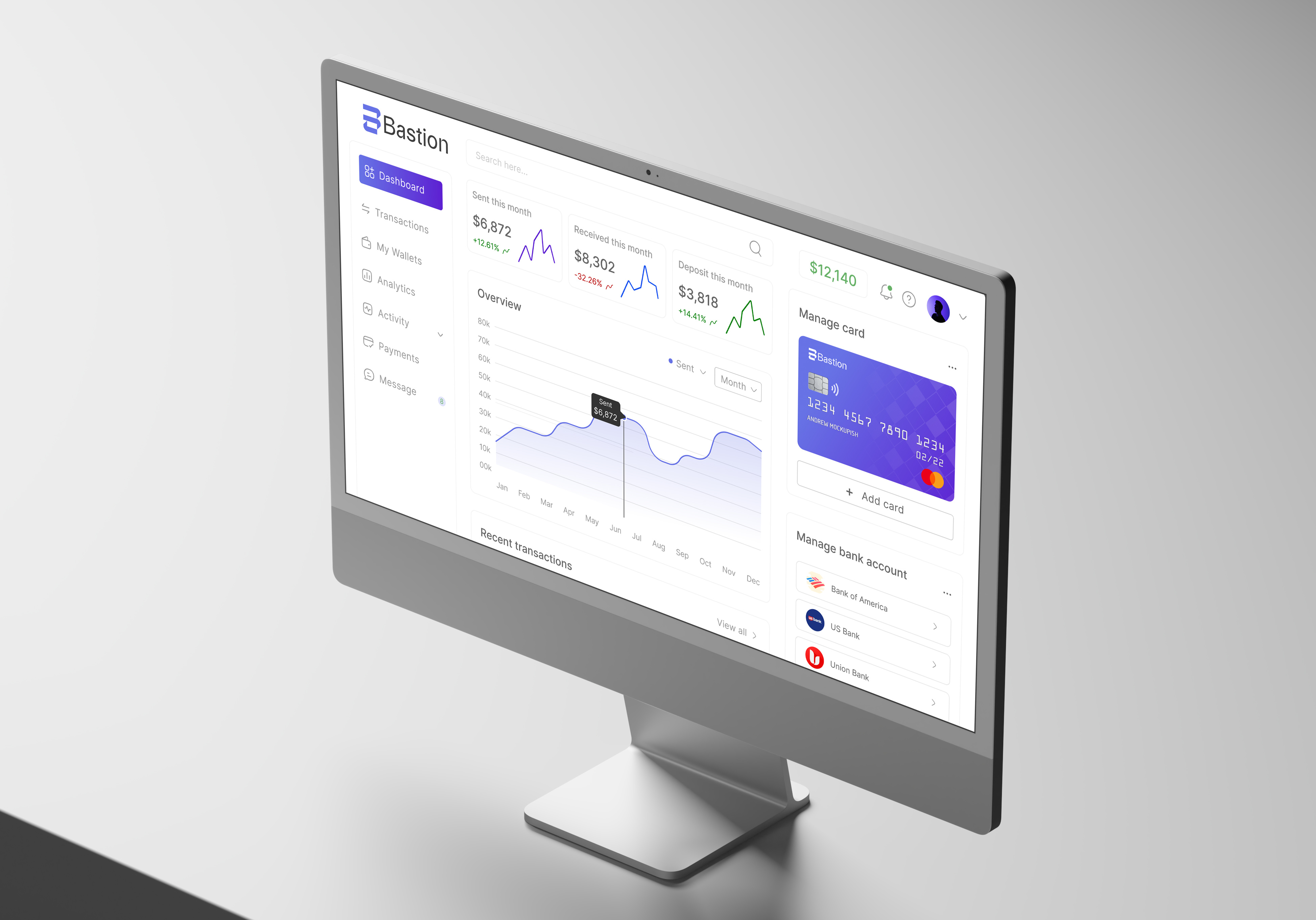 Example of Fintech, Sales, Saas Dashboard UI Design