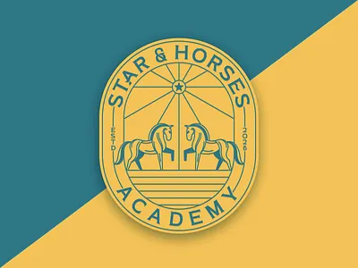 Star & Horses apparel artwork badge brand identity branding business clothing company creative emblem graphic design horse identity line art logo logos star vector vintage